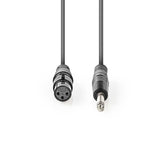 Kiegyensúlyozatlan audio kábel | XLR 3-Tűs Aljzat | 6.35 mm Dugasz | Nikkelezett | 3.00 m | Kerek | PVC | Sötét Szürke | Kartondoboz