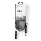 Kiegyensúlyozatlan audio kábel | XLR 3-Tűs Aljzat | 6.35 mm Dugasz | Nikkelezett | 3.00 m | Kerek | PVC | Sötét Szürke | Kartondoboz