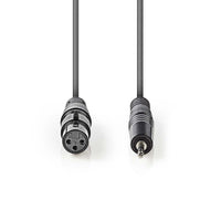 Egyensúlyozott XLR audiokábel | XLR 3 Tűs Aljzat - 3,5 mm-es Dugasz | 1,0 m | Szürke