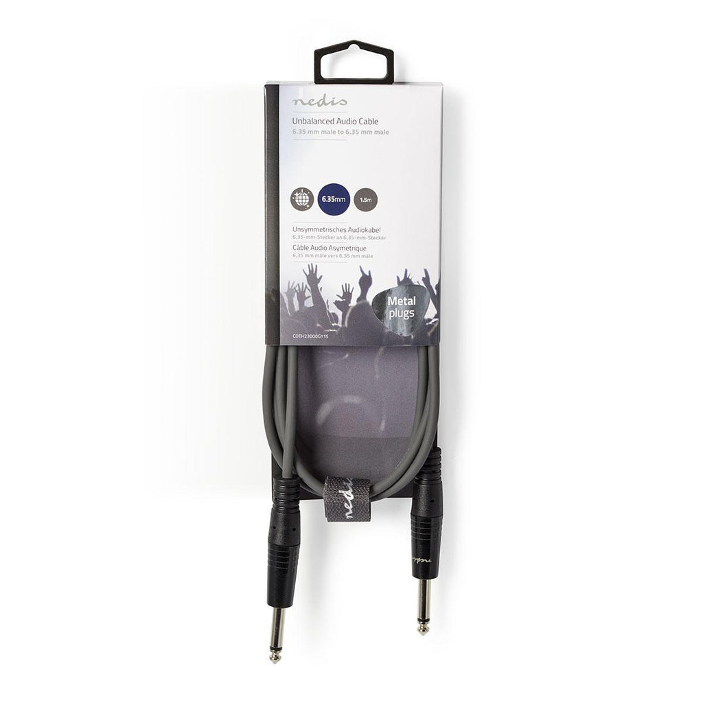 Mono audio kábel | 6.35 mm Dugasz | 6.35 mm Dugasz | Nikkelezett | 1.50 m | Kerek | PVC