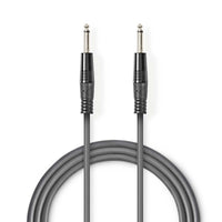 Mono audio kábel | 6.35 mm Dugasz | 6.35 mm Dugasz | Nikkelezett | 5.00 m | Kerek | PVC