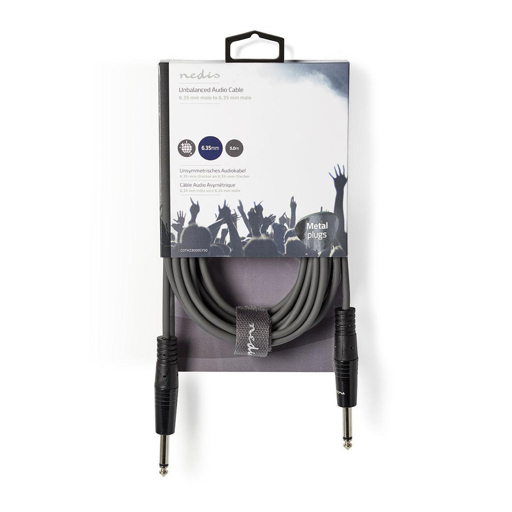 Mono audio kábel | 6.35 mm Dugasz | 6.35 mm Dugasz | Nikkelezett | 5.00 m | Kerek | PVC