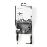 Egyensúlyozatlan audiokábel | 6,35 mm-es Dugasz - 6,35 mm-es Ferde Dugasz | 5,0 m | Szürke