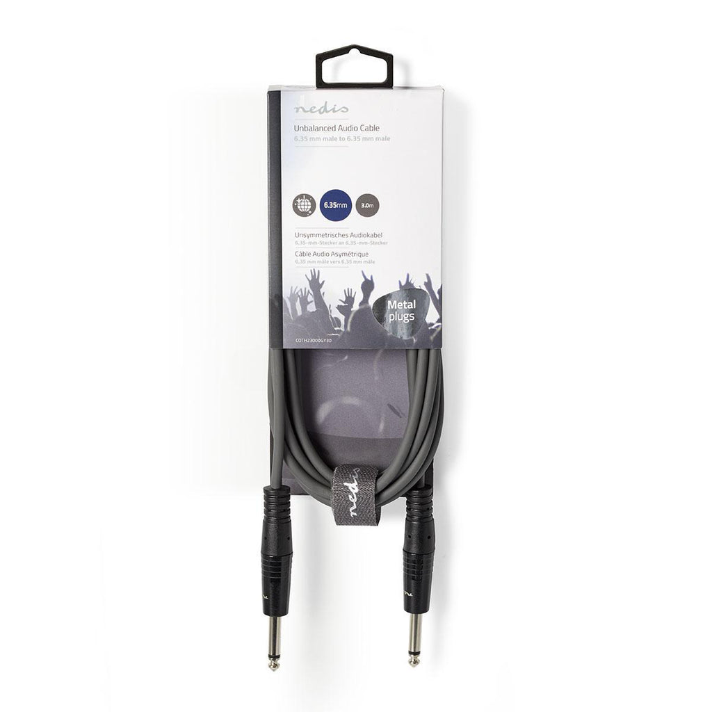 Sztereó audiokábel | 2x 6.35 mm Dugasz | 3.5 mm Dugasz | Nikkelezett | 5.00 m | Kerek | Sötétszürke | Kartondoboz