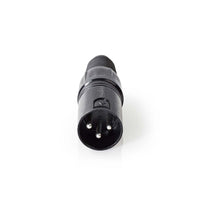 XLR csatlakozó | Egyenes | Dugasz | Nikkelezett | Forrasztás | Bemenő kábel átmérő: 5.0 mm | Fém | Fekete | 1 db | Műanyag Zacskó