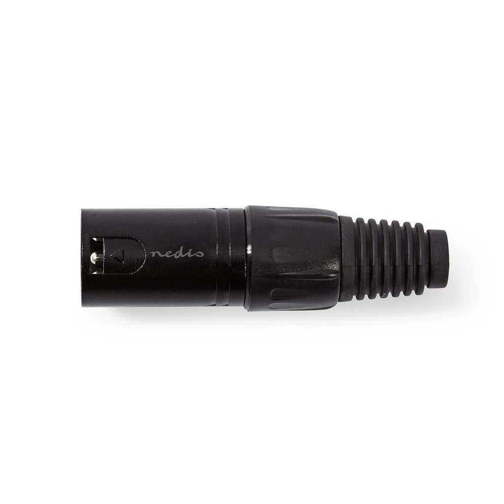 XLR csatlakozó | Egyenes | Dugasz | Nikkelezett | Forrasztás | Bemenő kábel átmérő: 5.0 mm | Fém | Fekete | 1 db | Műanyag Zacskó