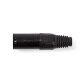 XLR csatlakozó | Egyenes | Dugasz | Nikkelezett | Forrasztás | Bemenő kábel átmérő: 5.0 mm | Fém | Fekete | 1 db | Műanyag Zacskó