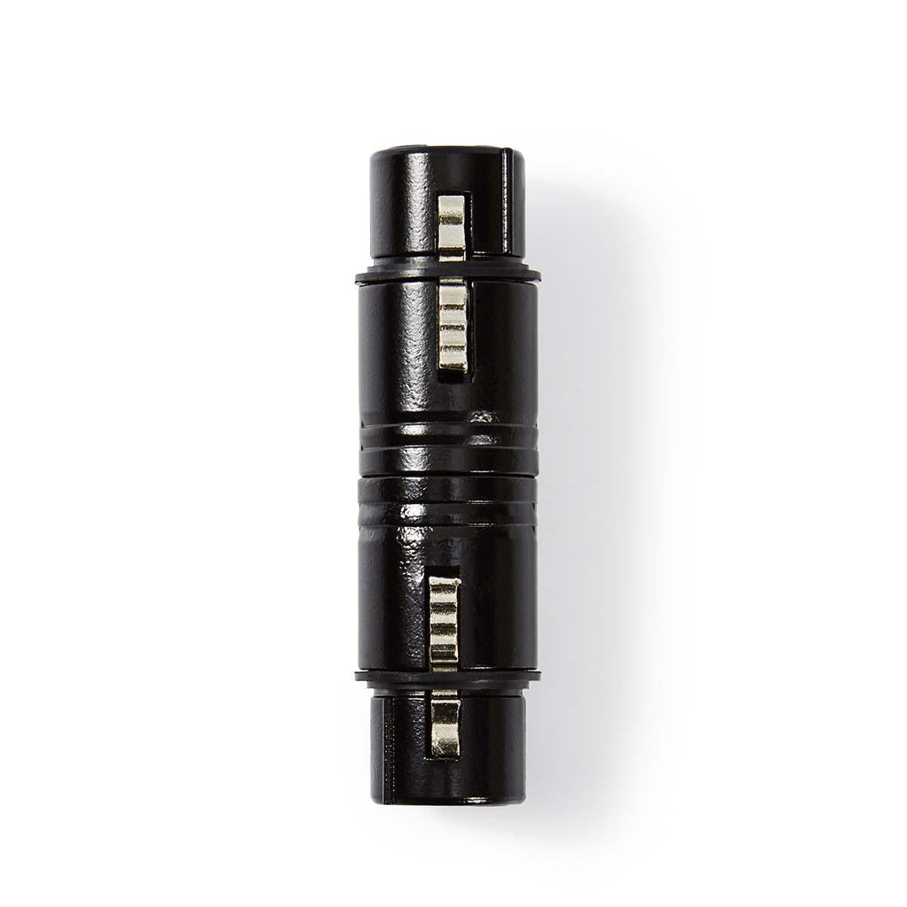 XLR adapter | XLR 3-Pin Aljzat | XLR 3-Pin Aljzat | Nikkelezett | Egyenes | Fém | Fekete | 1 db | Műanyag Zacskó