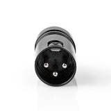 XLR adapter | XLR 3-Tűs Dugasz | RCA Dugasz | Nikkelezett | Egyenes | Fém | Fekete | 1 db | Műanyag Zacskó