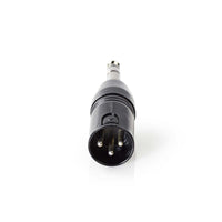 XLR adapter | XLR 3-Tűs Dugasz | 6.35 mm Dugasz | Nikkelezett | Egyenes | Fém | Fekete | 1 db | Műanyag Zacskó