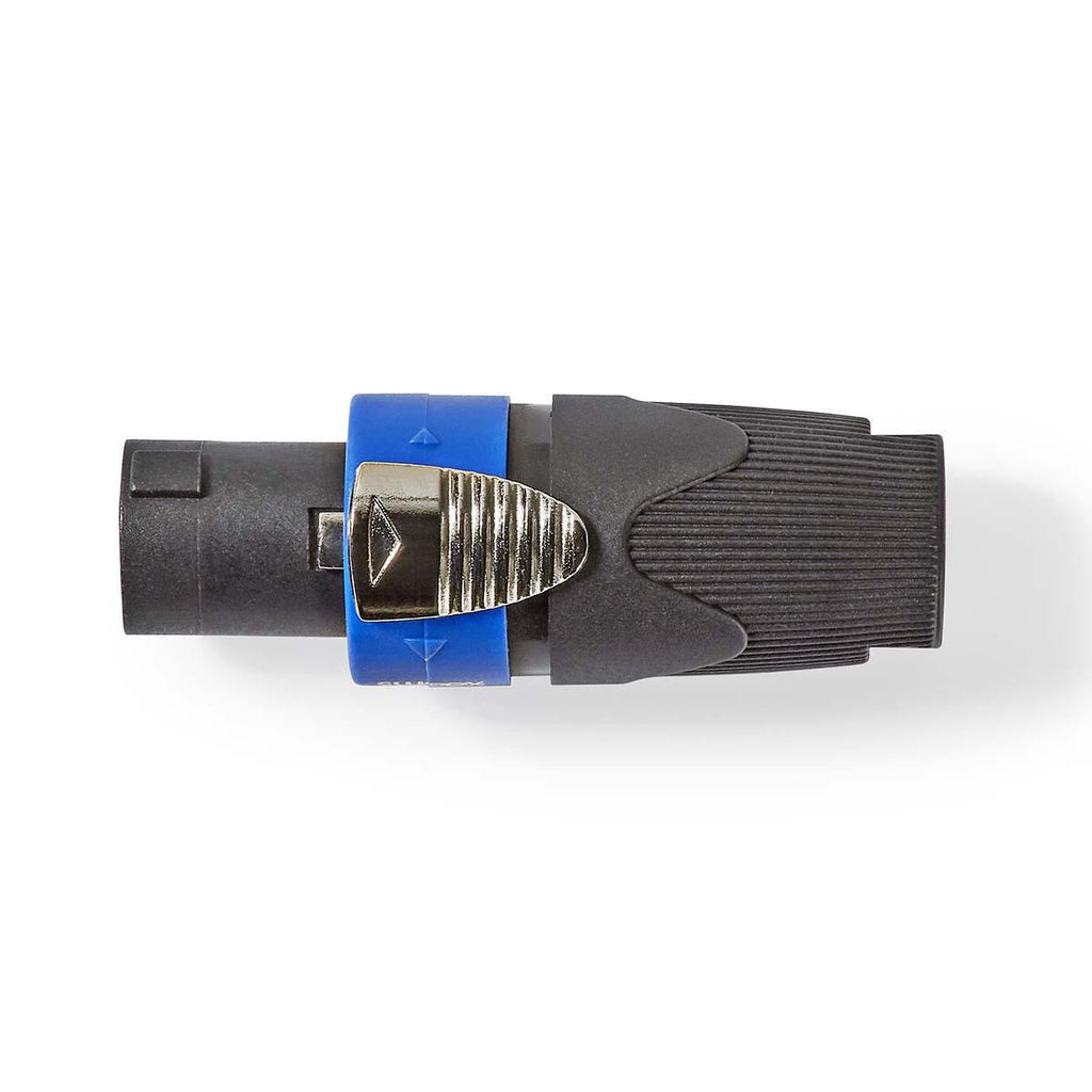 Hangszóró csatlakozó | Egyenes | Dugasz | Nikkelezett | Forrasztó | Bemenő kábel átmérő: 8.0 mm | ABS | Fekete | 1 db | Műanyag Zacskó