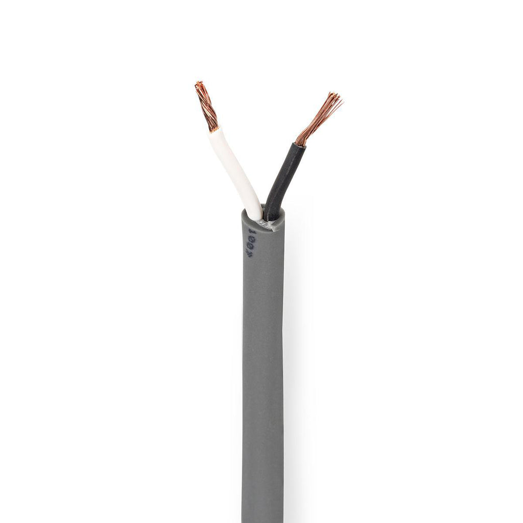 Hangszóró kábel | 2x 1.50 mm² | Réz | 100.0 m | Kerek | PVC | Sötét Szürke | Tekercsben