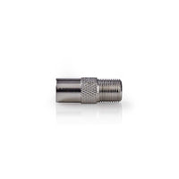 Műholdas és antenna adapter | IEC (Koax) Dugasz | F Aljzat | Nikkelezett | 75 Ohm | Egyenes | Fém | Ezüst | 1 db | Doboz