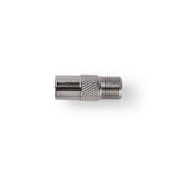 Műholdas és antenna adapter | IEC (Koax) Dugasz | F Aljzat | Nikkelezett | 75 Ohm | Egyenes | Fém | Ezüst | 1 db | Doboz