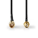 Antenna Kábel | SMA Dugasz | SMA Aljzat | Aranyozott | 50 Ohm | Egyes Árnyékolás | 5.00 m | Kerek | PVC | Fekete | Label-1