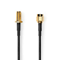 Antenna Kábel | SMA Dugasz | SMA Aljzat | Aranyozott | 50 Ohm | Egyes Árnyékolás | 5.00 m | Kerek | PVC | Fekete | Label-0