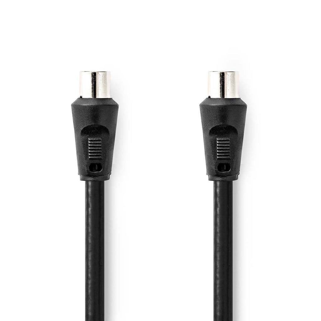 Koaxiális Kábel | IEC (Koax) Dugasz | IEC (Koax) Aljzat | Nikkelezett | 90 dB | 75 Ohm | Dupla Szigeteléssel | 1.50 m | Kerek | PVC | Fekete | Boríték