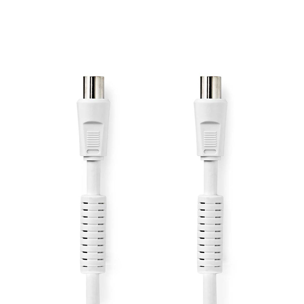 Koaxiális Kábel | IEC (Koax) Dugasz | IEC (Koax) Aljzat | Nikkelezett | 120 dB | 75 Ohm | Négyes Szigetelés | 1.00 m | Kerek | PVC | Fehér | Boríték