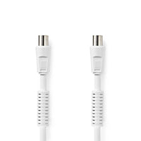 Koaxiális Kábel | IEC (Koax) Dugasz | IEC (Koax) Aljzat | Nikkelezett | 120 dB | 75 Ohm | Négyes Szigetelés | 1.00 m | Kerek | PVC | Fehér | Boríték
