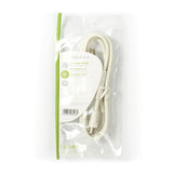 Koaxiális Kábel | IEC (Koax) Dugasz | IEC (Koax) Aljzat | Nikkelezett | 75 Ohm | Négyes Szigetelés | 1.50 m | Kerek | PVC | Fehér | Műanyag Zacskó