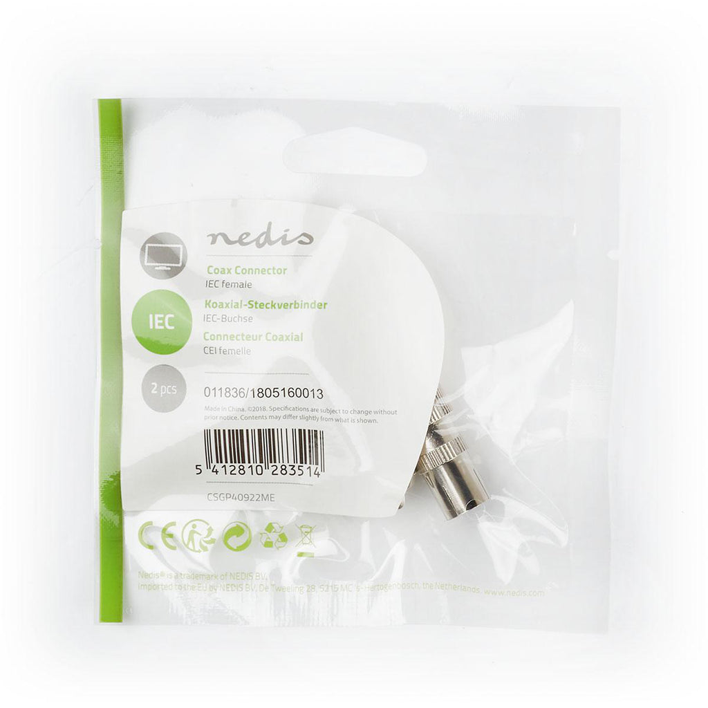 IEC (Koax) Csatlakozó | Hüvely - 2 darabos | Fém