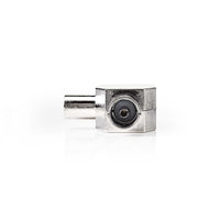 Műholdas és antenna adapter | IEC (Koax) Dugasz | 2x Coax Aljzat | Nikkelezett | 75 Ohm | T elosztó | Fém | Ezüst | 1 db | Műanyag Zacskó