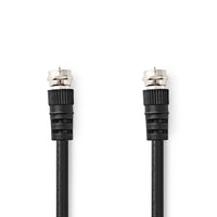 Műhold és antenna kábel | F Dugasz | F Dugasz | Nikkelezett | 75 Ohm | Dupla Szigeteléssel | 1.50 m | Kerek | PVC | Fekete | Boríték