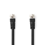 Műhold és antenna kábel | F Dugasz | F Dugasz | Nikkelezett | 75 Ohm | Dupla Szigeteléssel | 1.50 m | Kerek | PVC | Fekete | Boríték