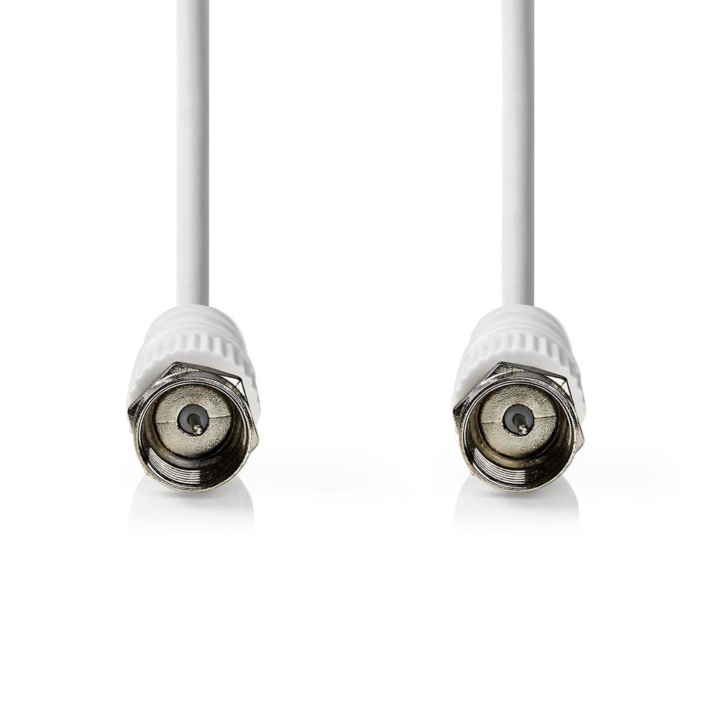 Műhold és antenna kábel | F Dugasz | F Dugasz | Nikkelezett | 75 Ohm | Dupla Szigeteléssel | 1.00 m | Kerek | PVC | Fehér | Műanyag Zacskó