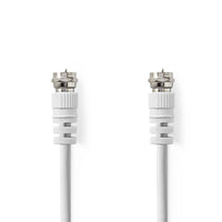Műhold és antenna kábel | F Dugasz | F Dugasz | Nikkelezett | 75 Ohm | Dupla Szigeteléssel | 1.00 m | Kerek | PVC | Fehér | Műanyag Zacskó