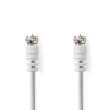 Műhold és antenna kábel | F Dugasz | F Dugasz | Nikkelezett | 75 Ohm | Dupla Szigeteléssel | 1.00 m | Kerek | PVC | Fehér | Műanyag Zacskó