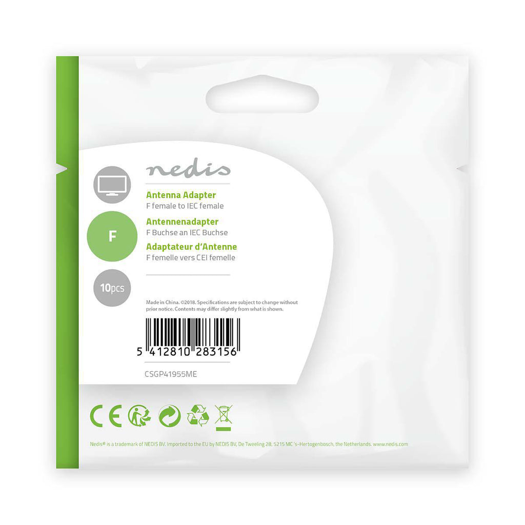 Műhold és Antenna Adapter | F Aljzat - IEC (Koax) Aljzat | Fém