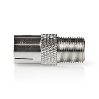Műholdas és antenna adapter | F Aljzat | Coax Aljzat | Nikkelezett | 75 Ohm | Egyenes | Fém | Ezüst | 10 db | Műanyag Zacskó