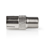 Műholdas és antenna adapter | F Aljzat | Coax Aljzat | Nikkelezett | 75 Ohm | Egyenes | Fém | Ezüst | 10 db | Műanyag Zacskó