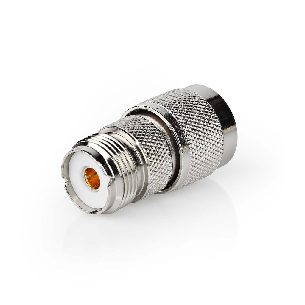 Műholdas és antenna adapter | N Dugasz | PL259 Aljzat | Nikkelezett | 75 Ohm | Egyenes | Fém | Ezüst | 10 db | Boríték