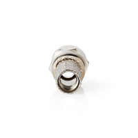 F-csatlakozó | Egyenes | Dugasz | Nikkelezett | 75 Ohm | Rácsavarható | Bemenő kábel átmérő: 7.0 mm | Zinc Alloy | Ezüst | 25 db | Műanyag Zacskó