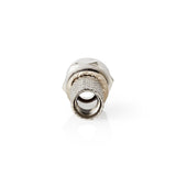 F-csatlakozó | Egyenes | Dugasz | Nikkelezett | 75 Ohm | Rácsavarható | Bemenő kábel átmérő: 7.0 mm | Zinc Alloy | Ezüst | 25 db | Műanyag Zacskó