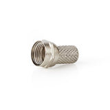 F-csatlakozó | Egyenes | Dugasz | Nikkelezett | 75 Ohm | Rácsavarható | Bemenő kábel átmérő: 7.0 mm | Zinc Alloy | Ezüst | 25 db | Műanyag Zacskó