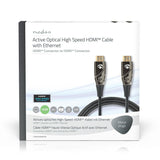 Aktív Optikai High Speed HDMI Cable with Ethernet | HDMI™ Csatlakozó | HDMI™ Csatlakozó | 4K@60Hz | 18 Gbps | 10.0 m | Kerek | PVC | Fekete | Ajándék Dobozban-3
