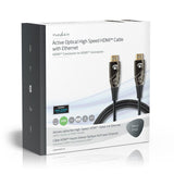 Aktív Optikai High Speed HDMI Cable with Ethernet | HDMI™ Csatlakozó | HDMI™ Csatlakozó | 4K@60Hz | 18 Gbps | 15.0 m | Kerek | PVC | Fekete | Ajándék Dobozban-5