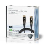Aktív Optikai High Speed HDMI Cable with Ethernet | HDMI™ Csatlakozó | HDMI™ Csatlakozó | 4K@60Hz | 18 Gbps | 20.0 m | Kerek | PVC | Fekete | Ajándék Dobozban-4