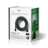 Nagy Sebességű HDMI ™ kábel Ethernet | HDMI™ Csatlakozó | HDMI™ Csatlakozó | 4K@30Hz | ARC | 10.2 Gbps | 15.0 m | Kerek | PVC | Antracit | Doboz