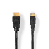 Nagy Sebességű HDMI ™ kábel Ethernet | HDMI™ Csatlakozó | HDMI™ Mini Csatlakozó | 4K@30Hz | 10.2 Gbps | 2.00 m | Kerek | PVC | Fekete | Doboz
