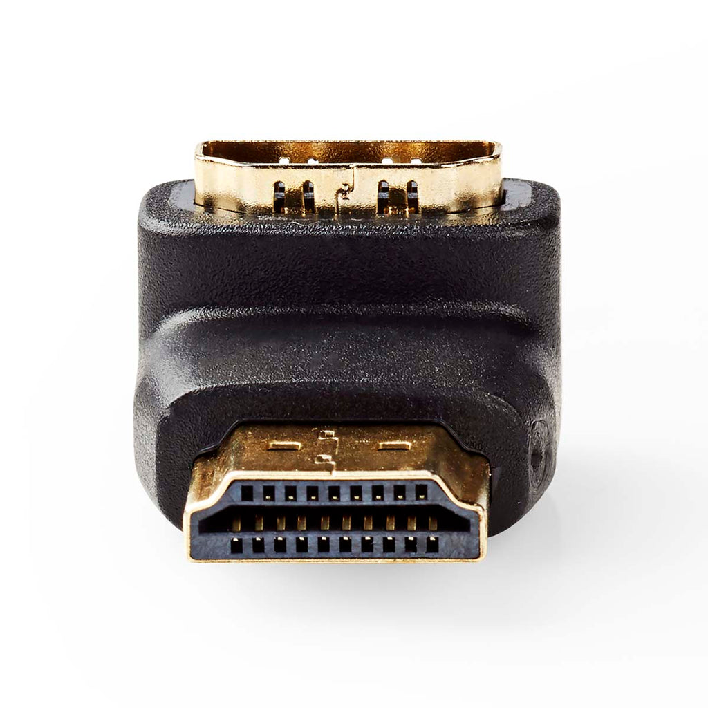 HDMI™ adapter | HDMI™ Csatlakozó | HDMI™ Aljzat | Aranyozott | Könyök 90 ° | ABS | Fekete | 1 db | Doboz