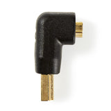 HDMI™ adapter | HDMI™ Csatlakozó | HDMI™ Aljzat | Aranyozott | Könyök 90 ° | ABS | Fekete | 1 db | Doboz