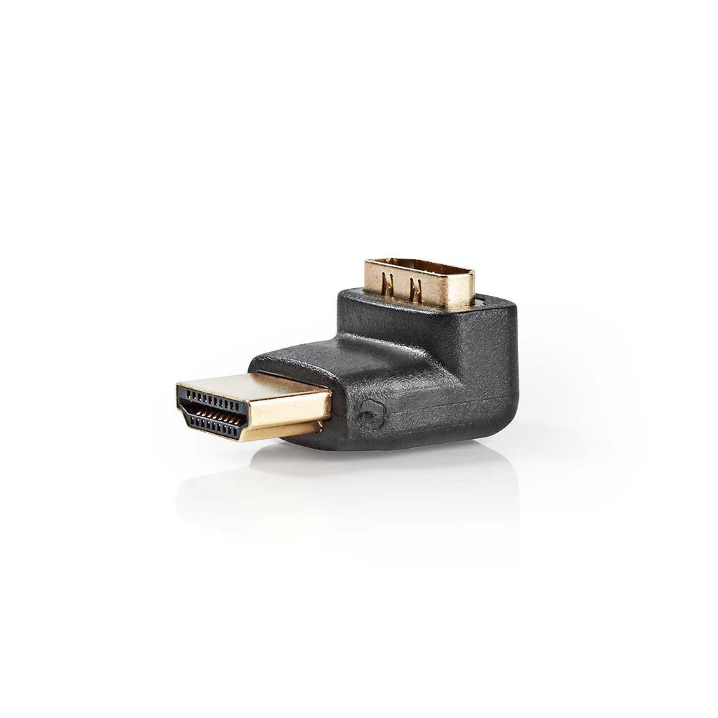 HDMI™ Adapter, 270°-ban Hajlított | HDMI-csatlakozó - HDMI-aljzat | Fekete