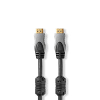 Nagysebességű HDMI ™ kábel Ethernet | HDMI™ Csatlakozó | HDMI™ Csatlakozó | 4K@30Hz | 10.2 Gbps | 10.0 m | Kerek | PVC | Fekete | Kagyló Formájú