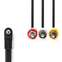 Audio Video kábel | 3.5 mm Dugasz | 3x RCA Dugasz | Nikkelezett | 1.00 m | Kerek | PVC | Fekete-1
