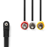 Audio Video kábel | 3.5 mm Dugasz | 3x RCA Dugasz | Nikkelezett | 1.00 m | Kerek | PVC | Fekete-1