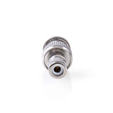 BNC adapter | BNC Dugasz | RCA Aljzat | Nikkelezett | 50 Ohm | Egyenes | Fém | Ezüst | 10 db | Műanyag Zacskó